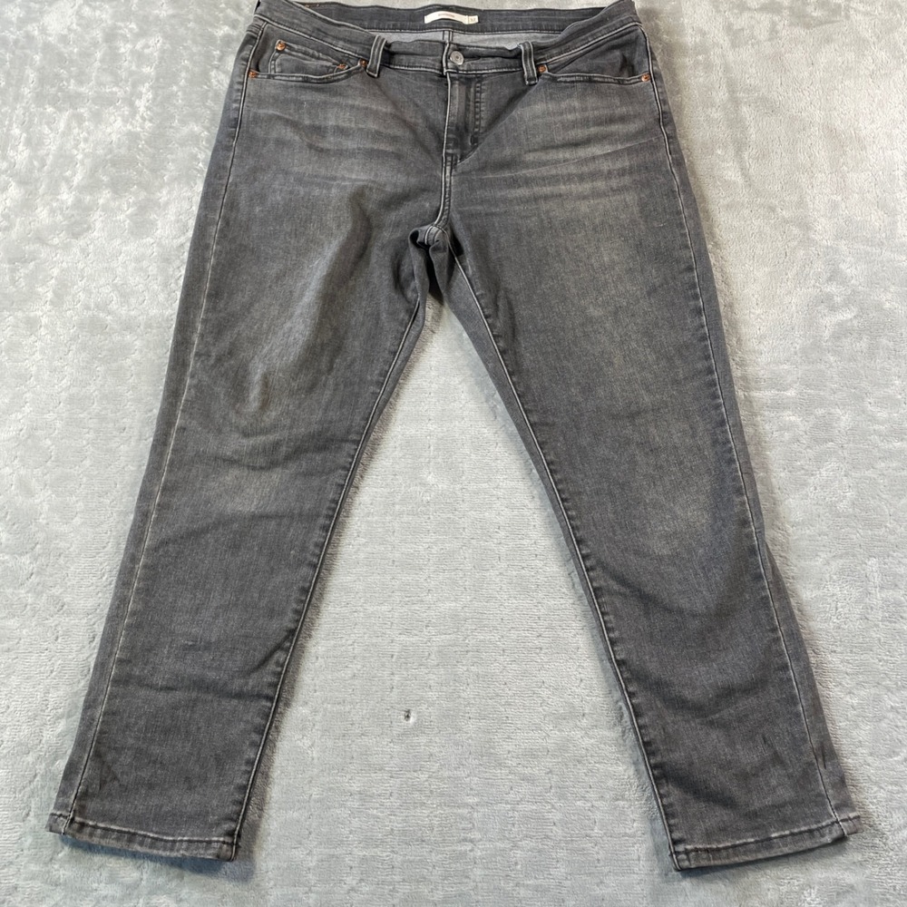 Levis Jeans Womens 32 Gray‎ Boyfriend Wash Denim Mid Rise Casual Whiskers 34x26
